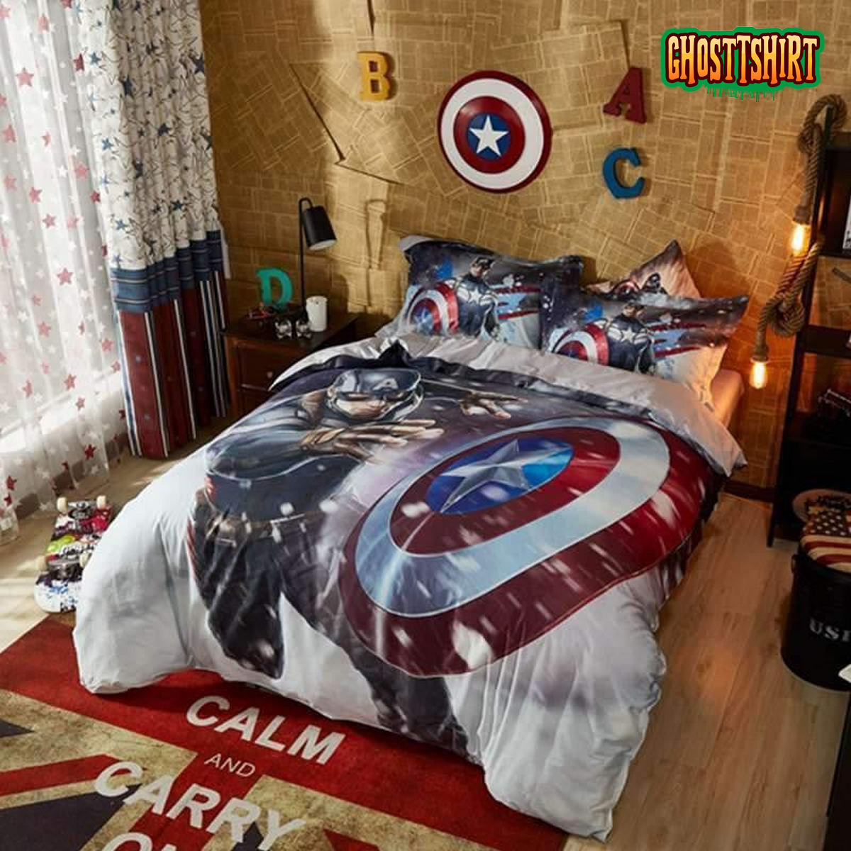 Captain America Marvel Comics Bed In A Bag Bedding Set