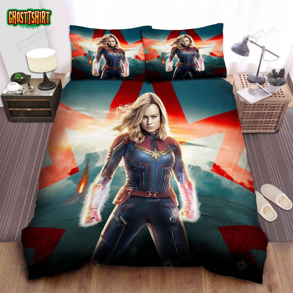 Captain Marvel By Brie Larson In 2019 Movie Bed Sheets Spread Comforter Duvet Cover Bedding Set