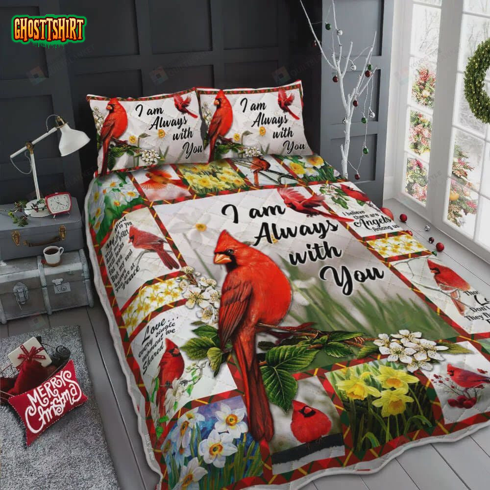 Cardinals I Am Always With You Cotton Bed Sheets Spread Comforter Duvet Cover Bedding Set