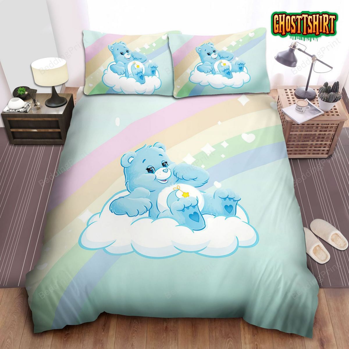 Care Bears Bedtime Bear On The Cloud Bed Sheets Duvet Cover Bedding Set