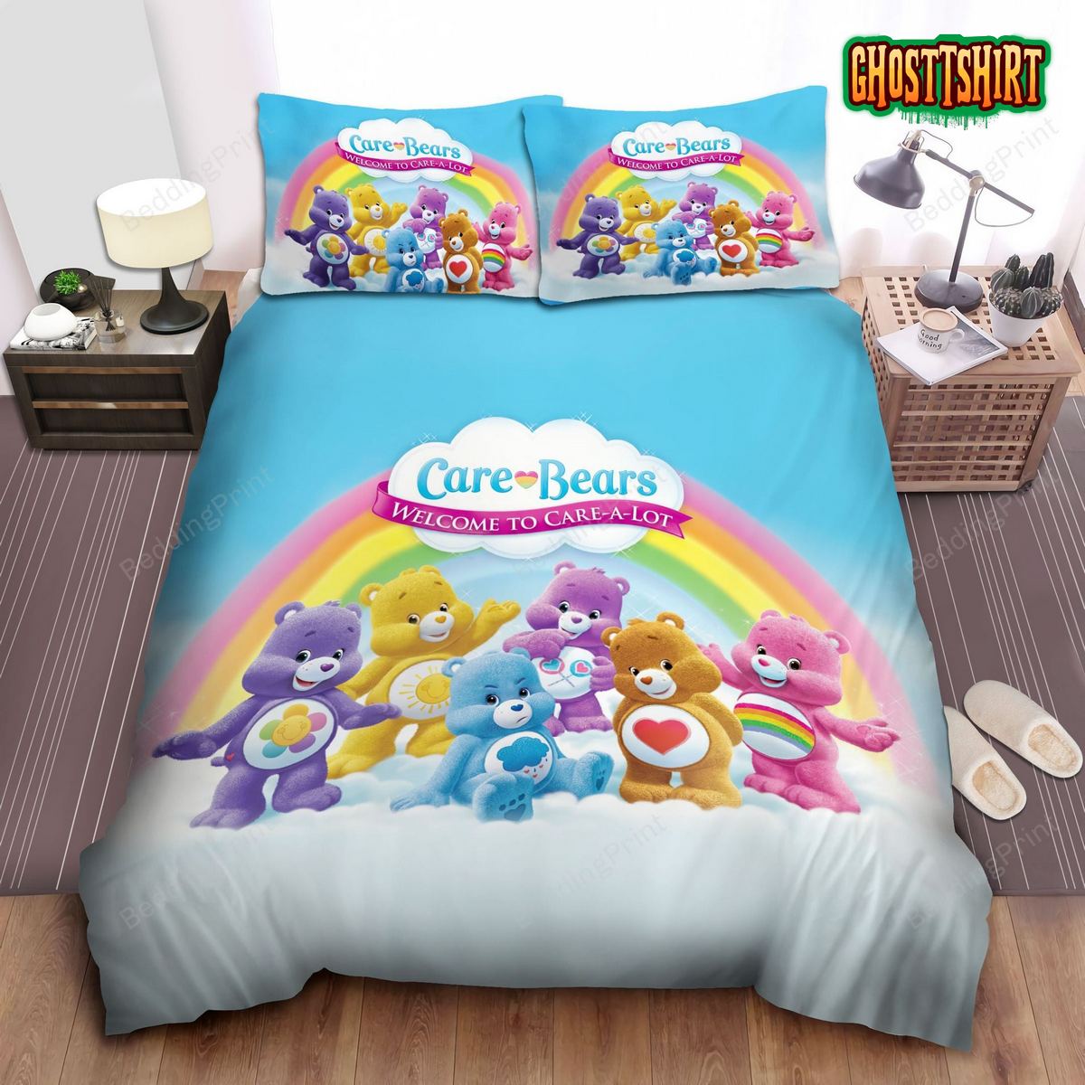 Care Bears Welcome To Care-A-Lot Bed Sheets Spread Duvet Cover Bedding Set