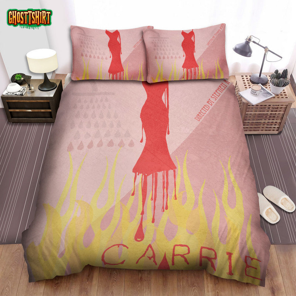 Carrie (1976) Movie Poster Fanart 4 Bed Sheets Spread Comforter Duvet Cover Bedding Set