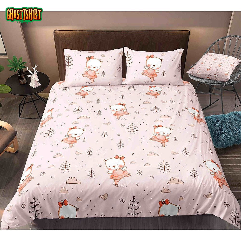 Cartoon Bear Pattern Bedding Set