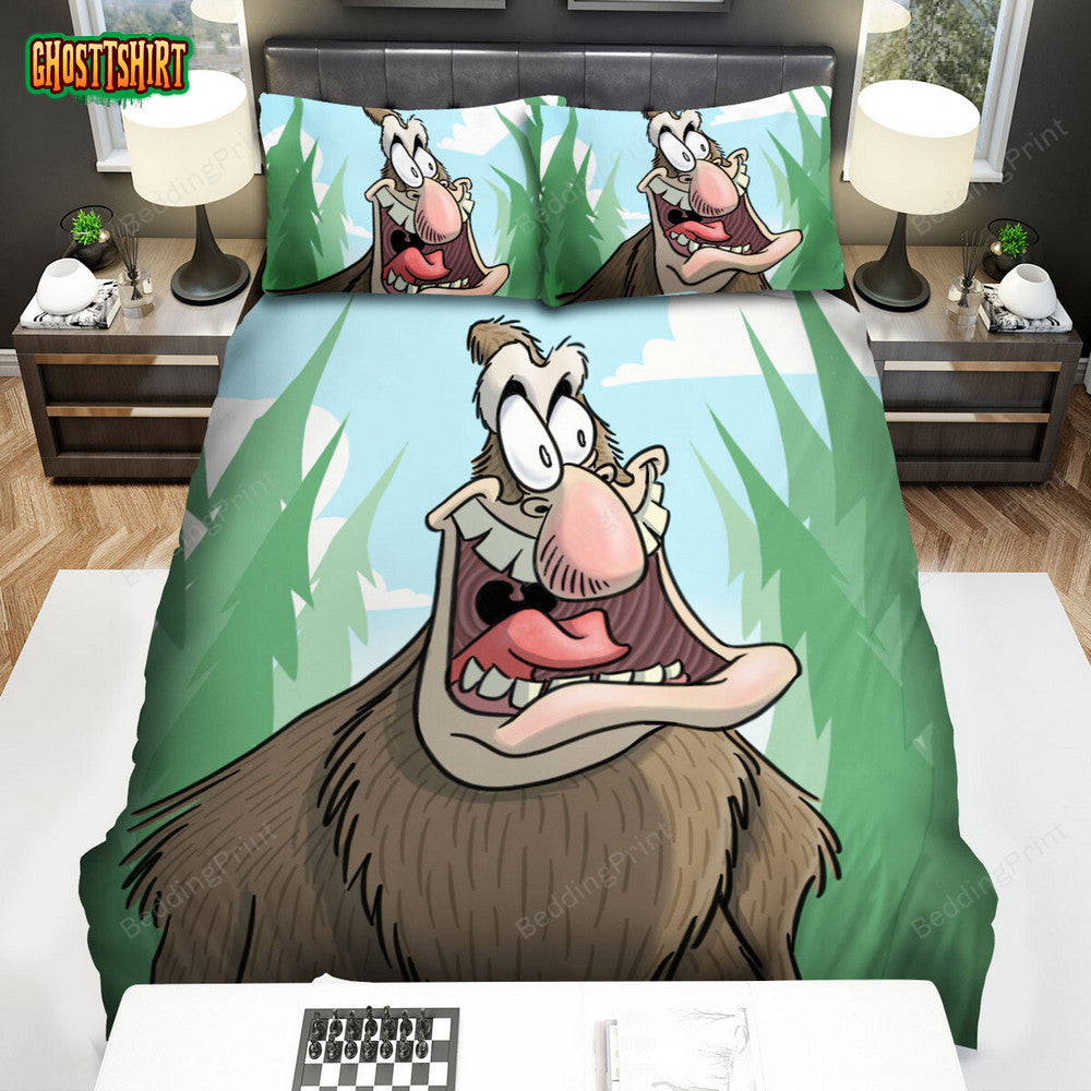 Cartoon Bigfoot Funny Emotion Bed Sheets Spread Duvet Cover Bedding Set