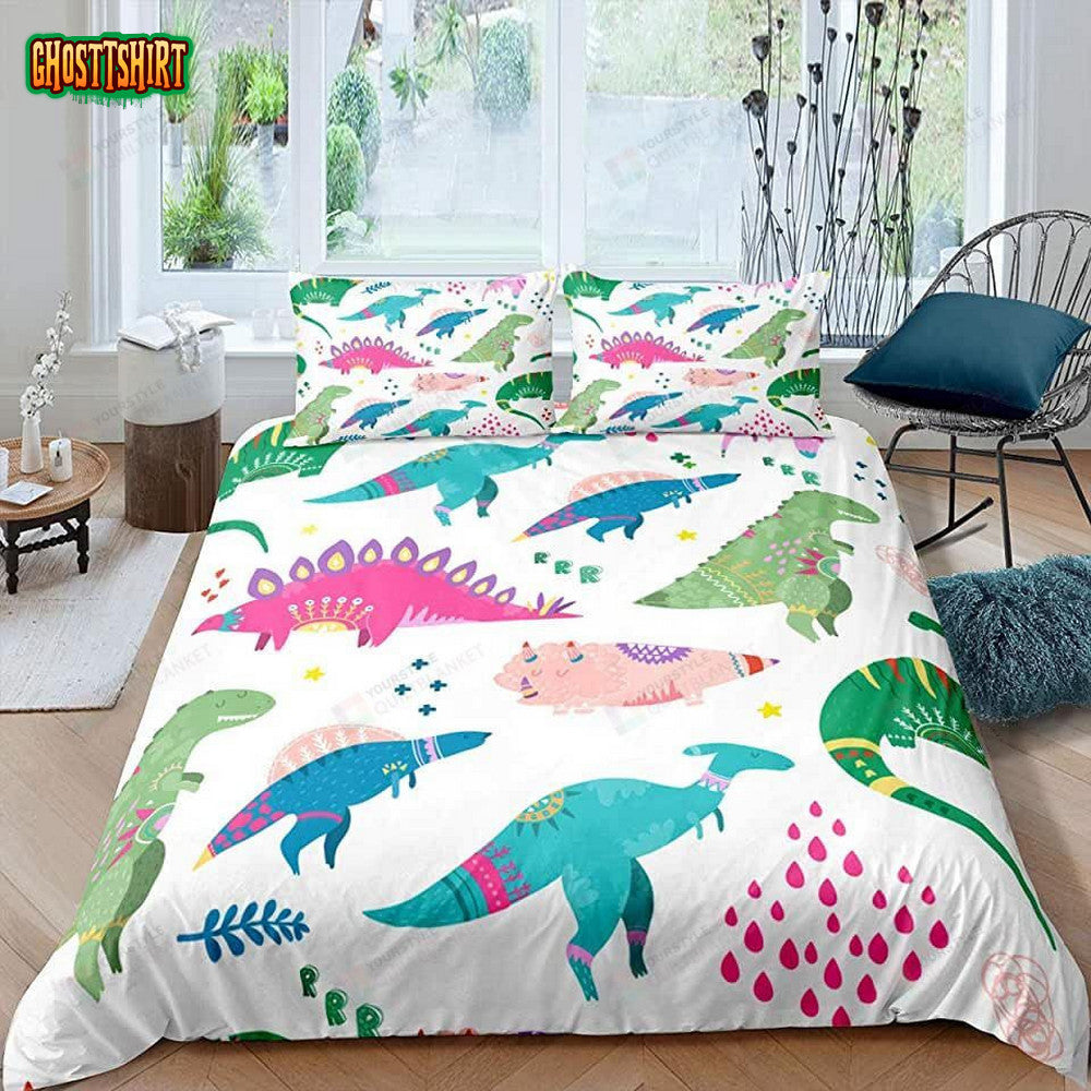 Cartoon Dinosaur Bed Sheets Duvet Cover Bedding Set