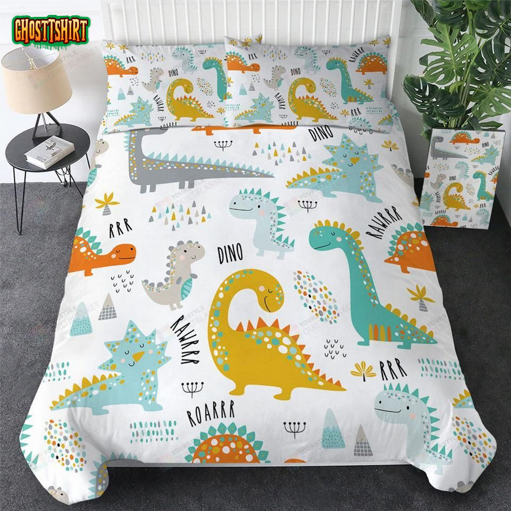 Cartoon Dinosaurs Pattern Roar Bed Sheets Duvet Cover Bedding Set