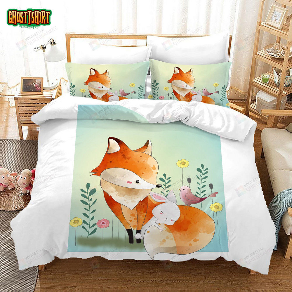 Cartoon Fox Bed Sheets Duvet Cover Bedding Set
