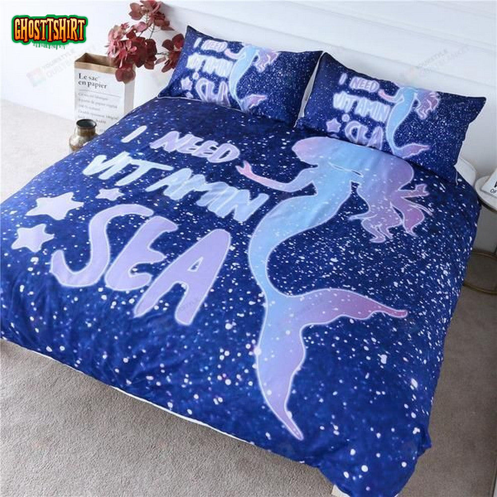 Cartoon Girls Mermaid Cotton Bed Sheets Spread Comforter Duvet Cover Bedding Set