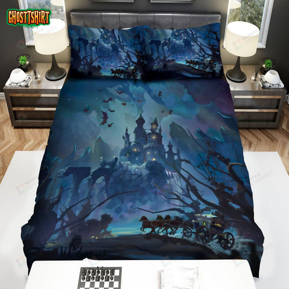 Cartoon Gothic Castle Illustration Bed Sheets Spread Duvet Cover Bedding Set