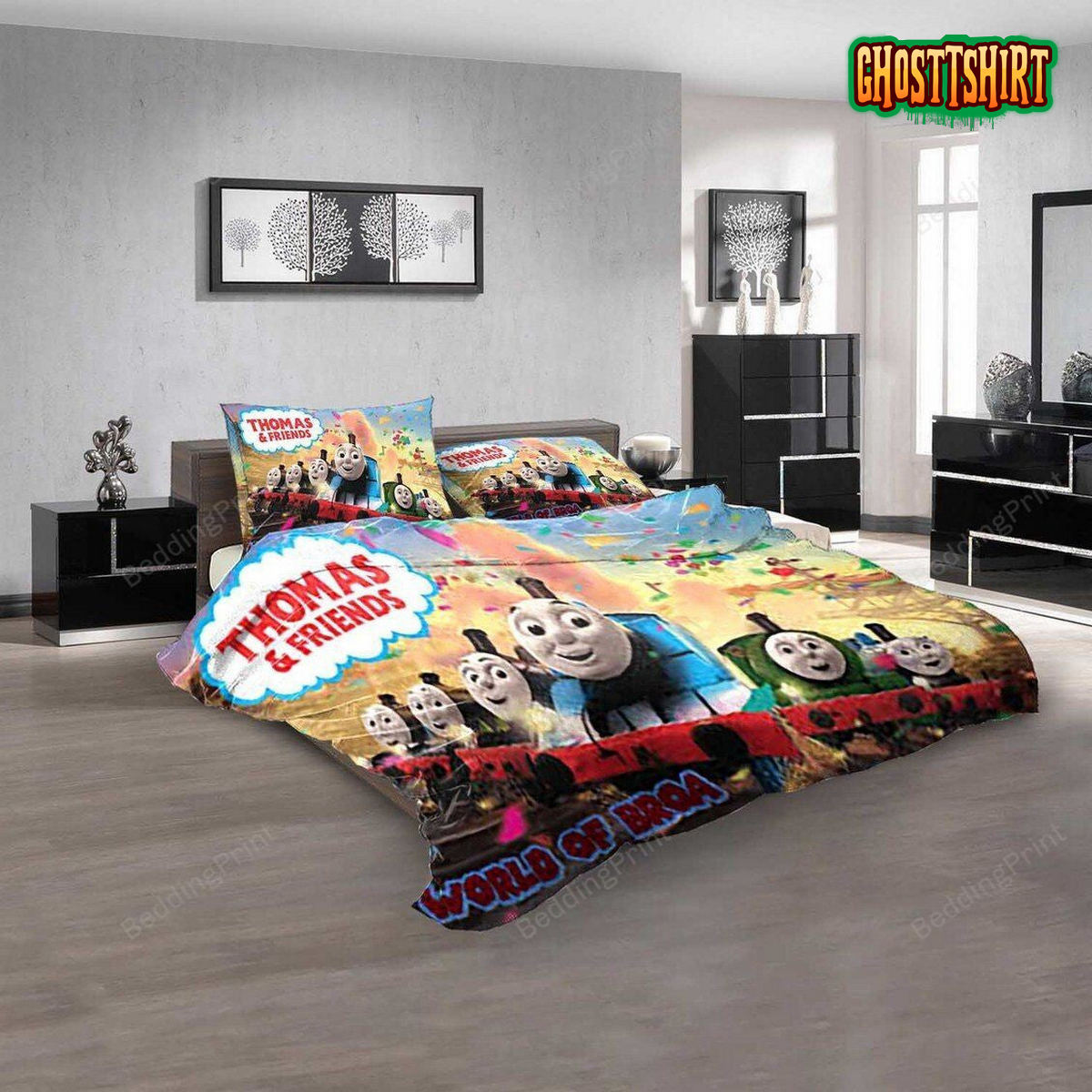 Cartoon Movies Thomas & Friends N 3D Duvet Cover Bedding Set