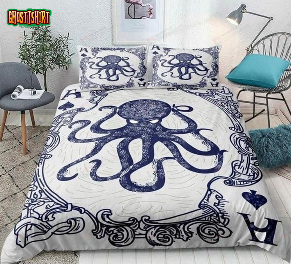 Cartoon Octopus Cotton Bed Sheets Spread Comforter Duvet Cover Bedding Set
