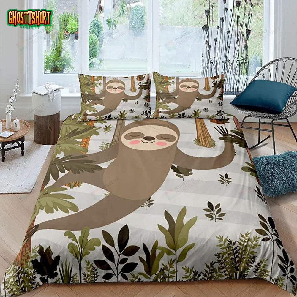 Cartoon Sloth Bed Sheets Duvet Cover Bedding Set