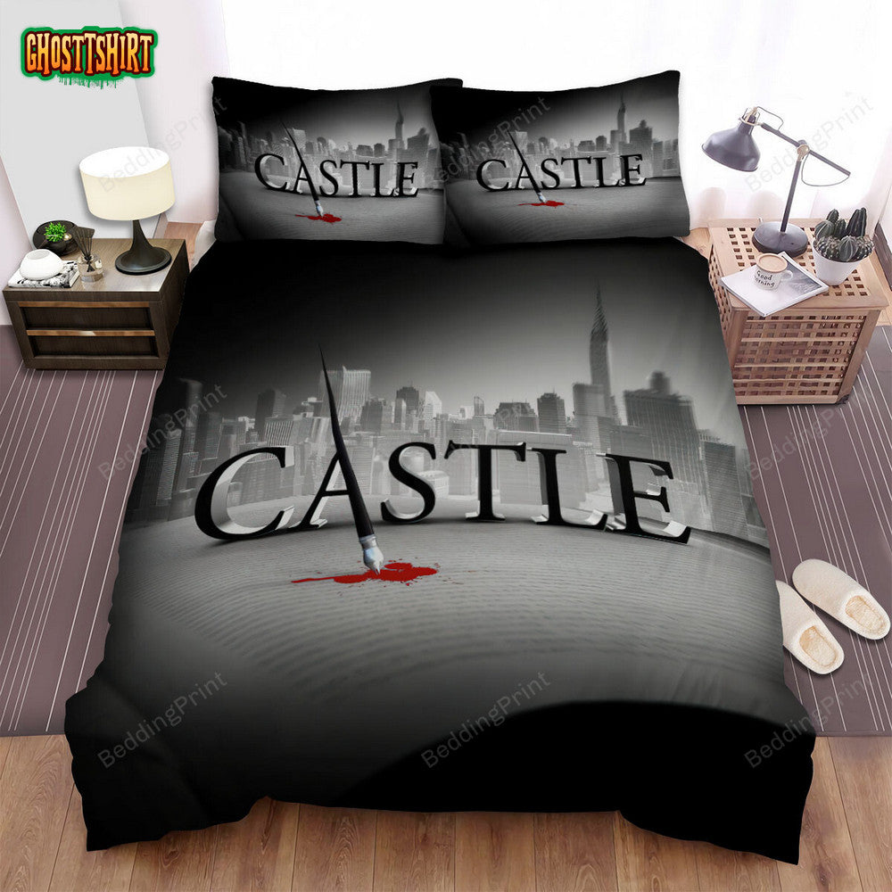 Castle (2009–2016) Red Ink Movie Poster Bed Sheets Duvet Cover Bedding Set
