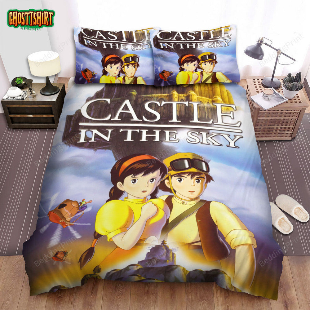 Castle In The Sky (1986) Movie Poster Fanart Bed Sheets Duvet Cover Bedding Set