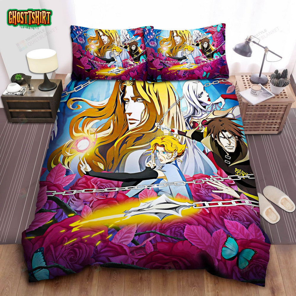 Castlevania Season 4 Main Characters Key Art Bed Sheets Spread Comforter Duvet Cover Bedding Set