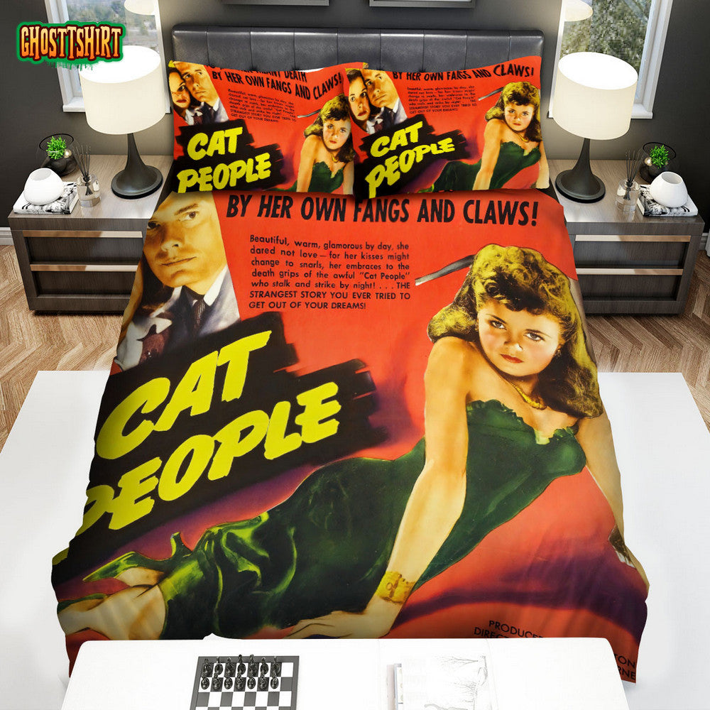 Cat People Movie Poster 3 Bed Sheets Spread Comforter Duvet Cover Bedding Set