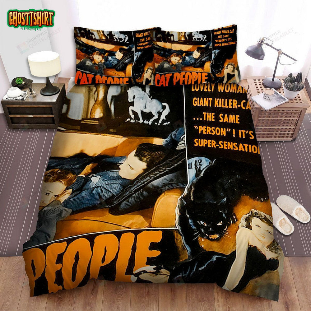 Cat People Movie Poster 5 Bed Sheets Spread Comforter Duvet Cover Bedding Set