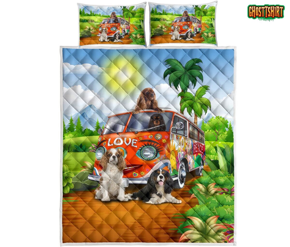 Cavalier King Charles Spaniel Hippie Bedding Set