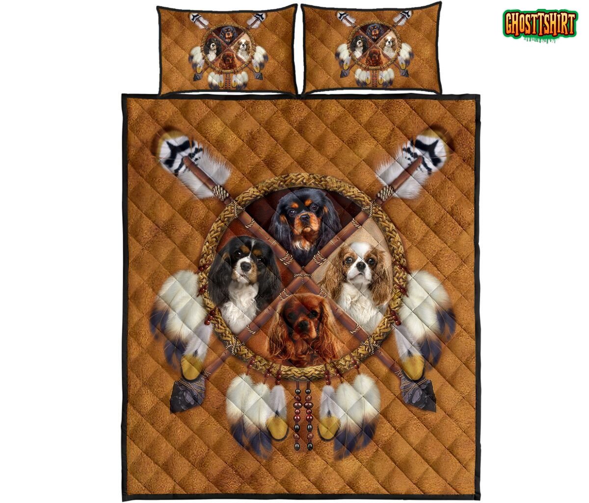Cavalier King Charles Spaniel Native American Bedding Set