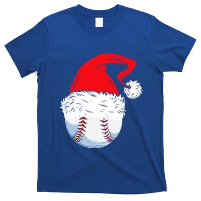 Christmas Baseball Ball Santa Hat Xmas Catcher Great Gift T-Shirt