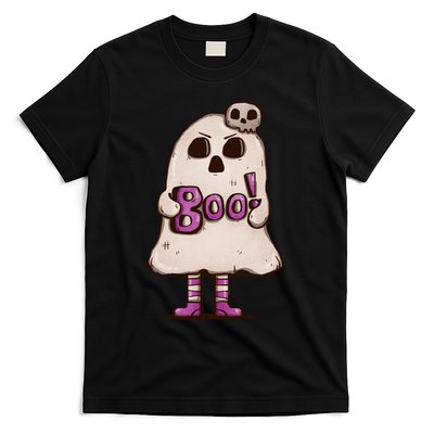 Cute Boo Creepy Scary Skull Skeleton T-Shirt