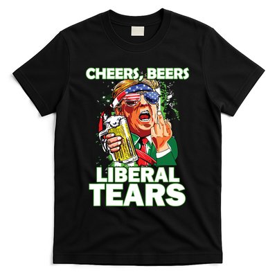Cheers Beers Liberal Tears Trump Holding Beer Patricks Day T-Shirt