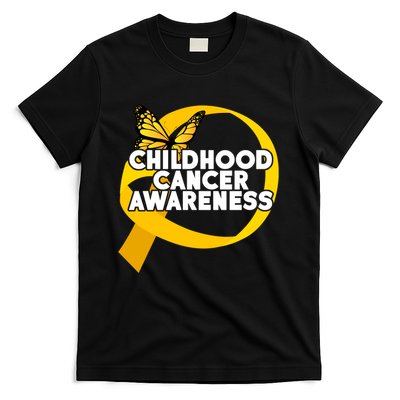 Childhood Cancer Awareness Butterfly Ribbon T-Shirt