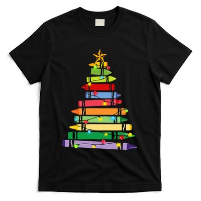 Christmas Crayon Tree Light Gifts for Teachers T-Shirt