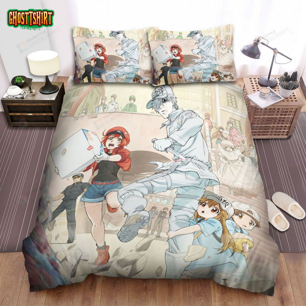 Cells At Work Anime Characters Bed Sheets Spread Comforter Duvet Cover Bedding Set