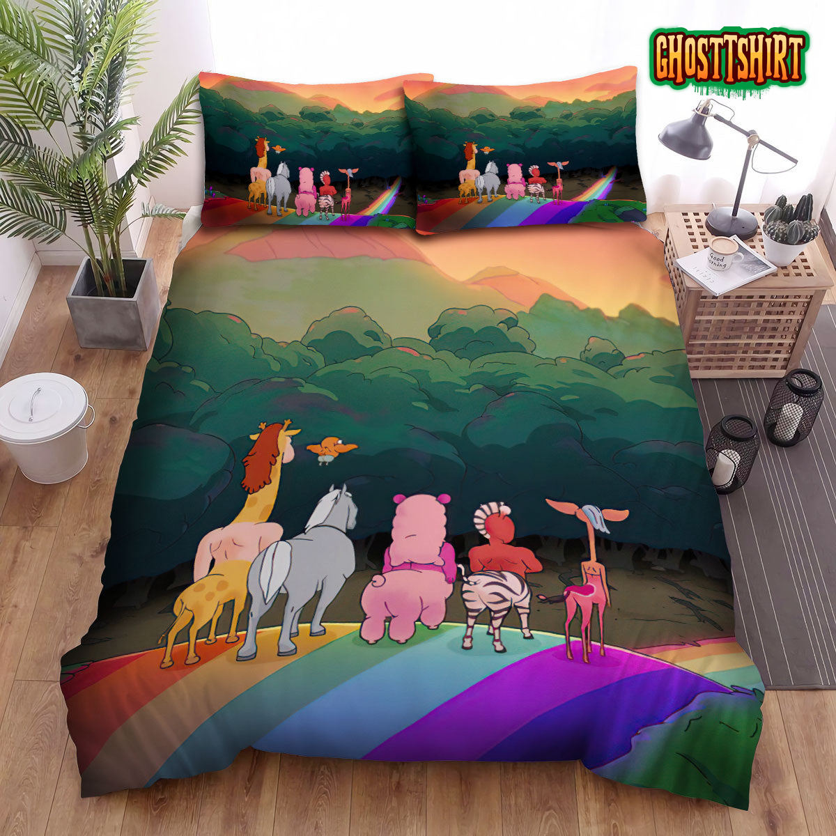 Centaurworld Group On The Rainbow Way Bed Sheets Spread Duvet Cover Bedding Set