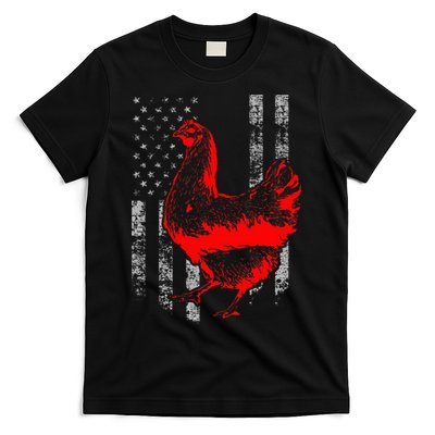 Chicken Farmer Cool Chicken Flag T-Shirt