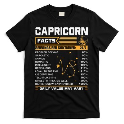 Capricorn Facts Zodiac Funny Capricorn Birthday Gift T-Shirt