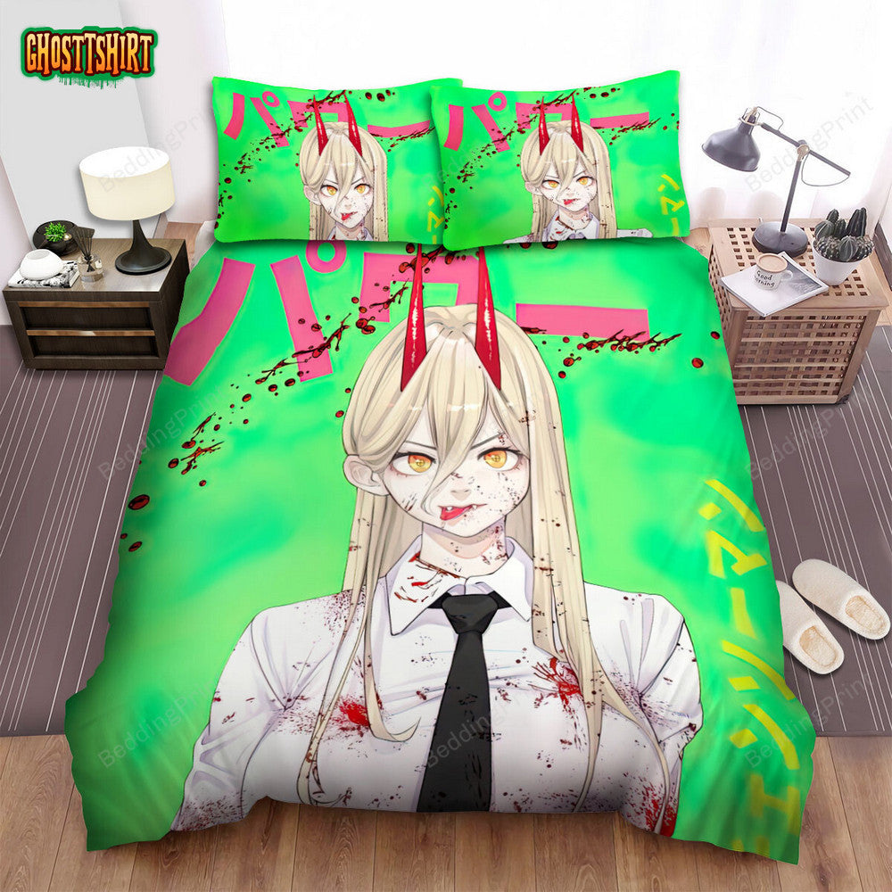 Chainsaw Man Bloody Power Poster Bed Sheets Spread Duvet Cover Bedding Set