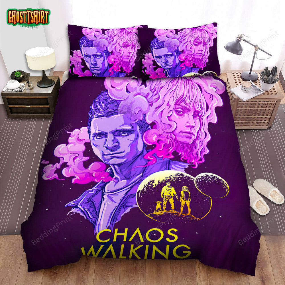 Chaos Walking (2021) Movie Digital Art 4 Bed Sheets Duvet Cover Bedding Set
