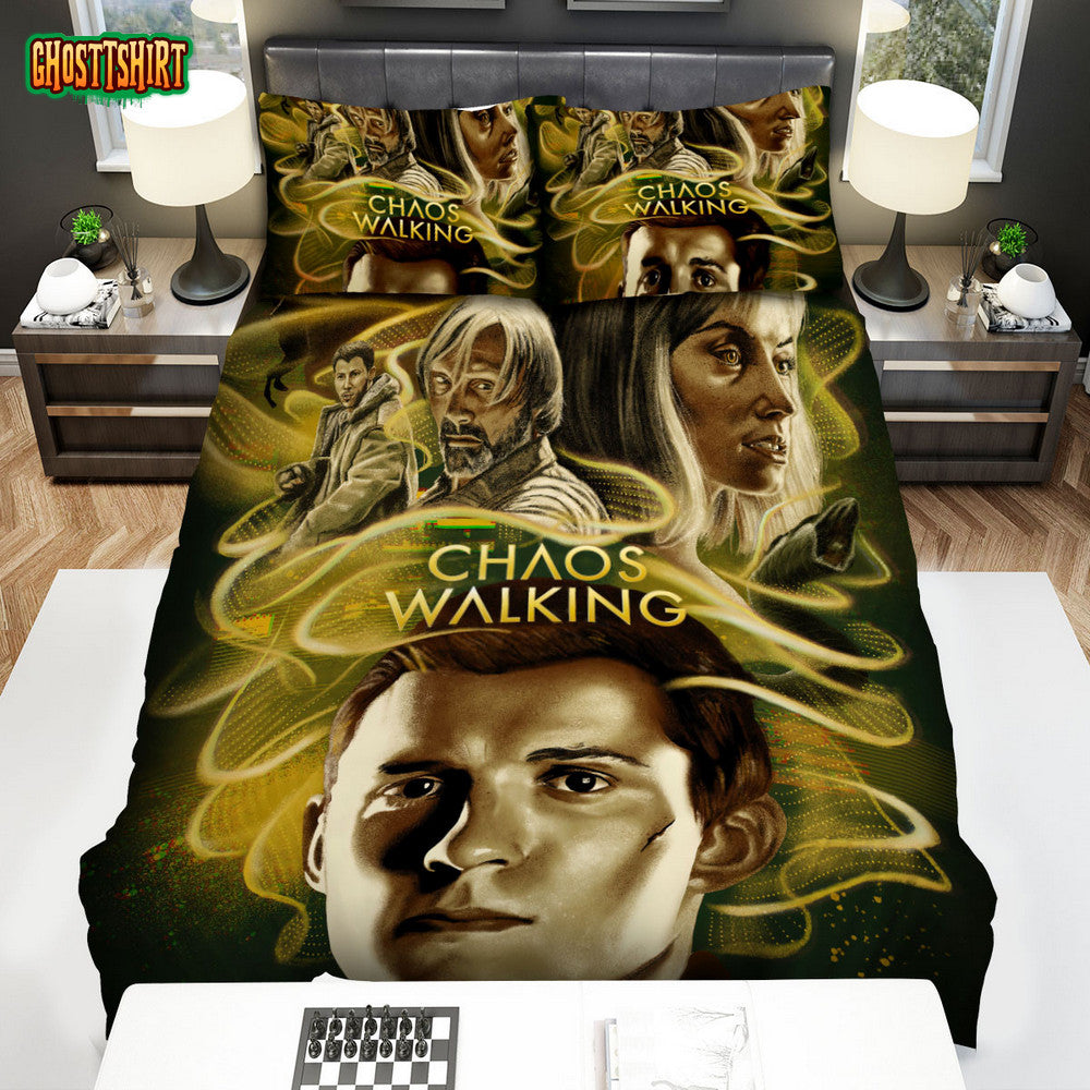 Chaos Walking (2021) Movie Illustration Bed Sheets Duvet Cover Bedding Set