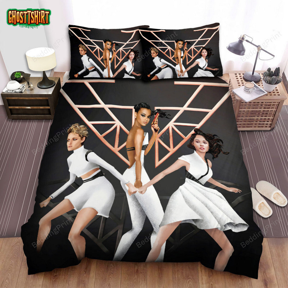 Charlie's Angels (2019) Movie Poster Fanart 2 Bed Sheets Duvet Cover Bedding Set