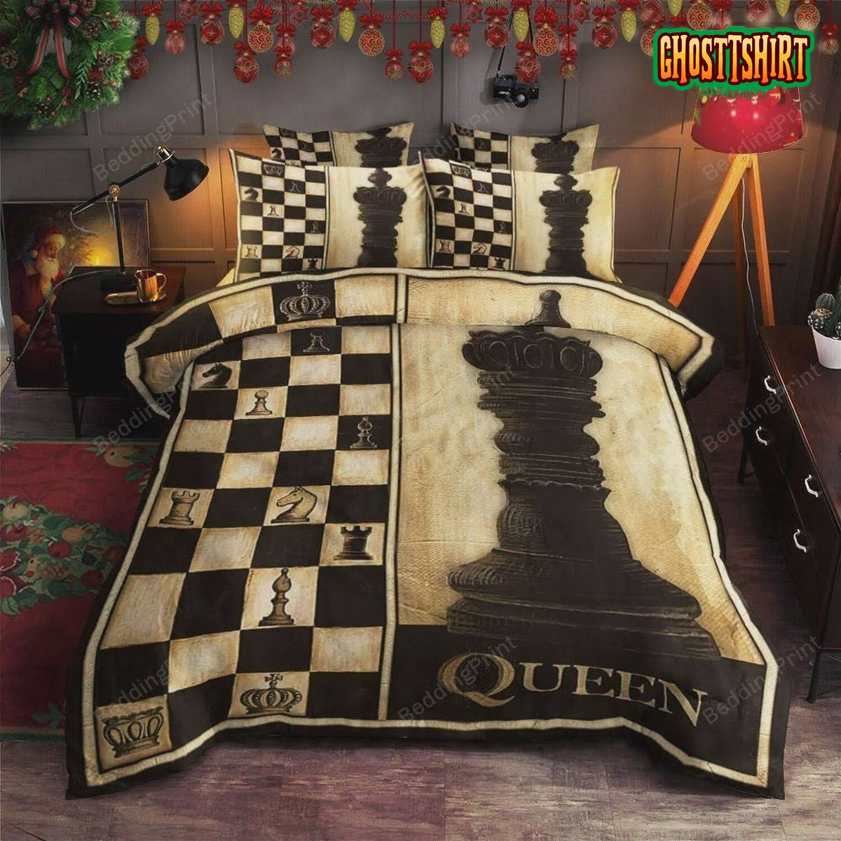 Chessboard Queen Bed Sheets Duvet Cover Bedding Set