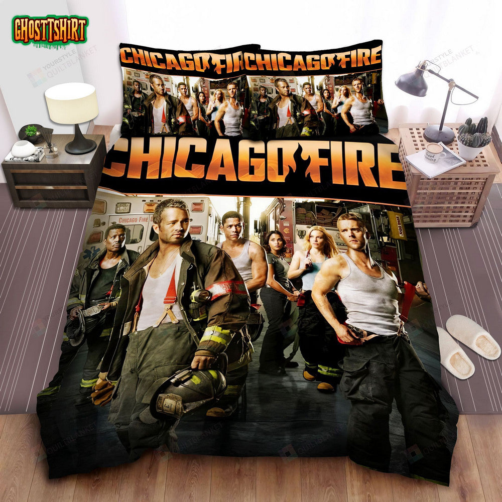 Chicago Fire Season 1 Characters Poster Bed Sheets Spread Comforter Duvet Cover Bedding Set