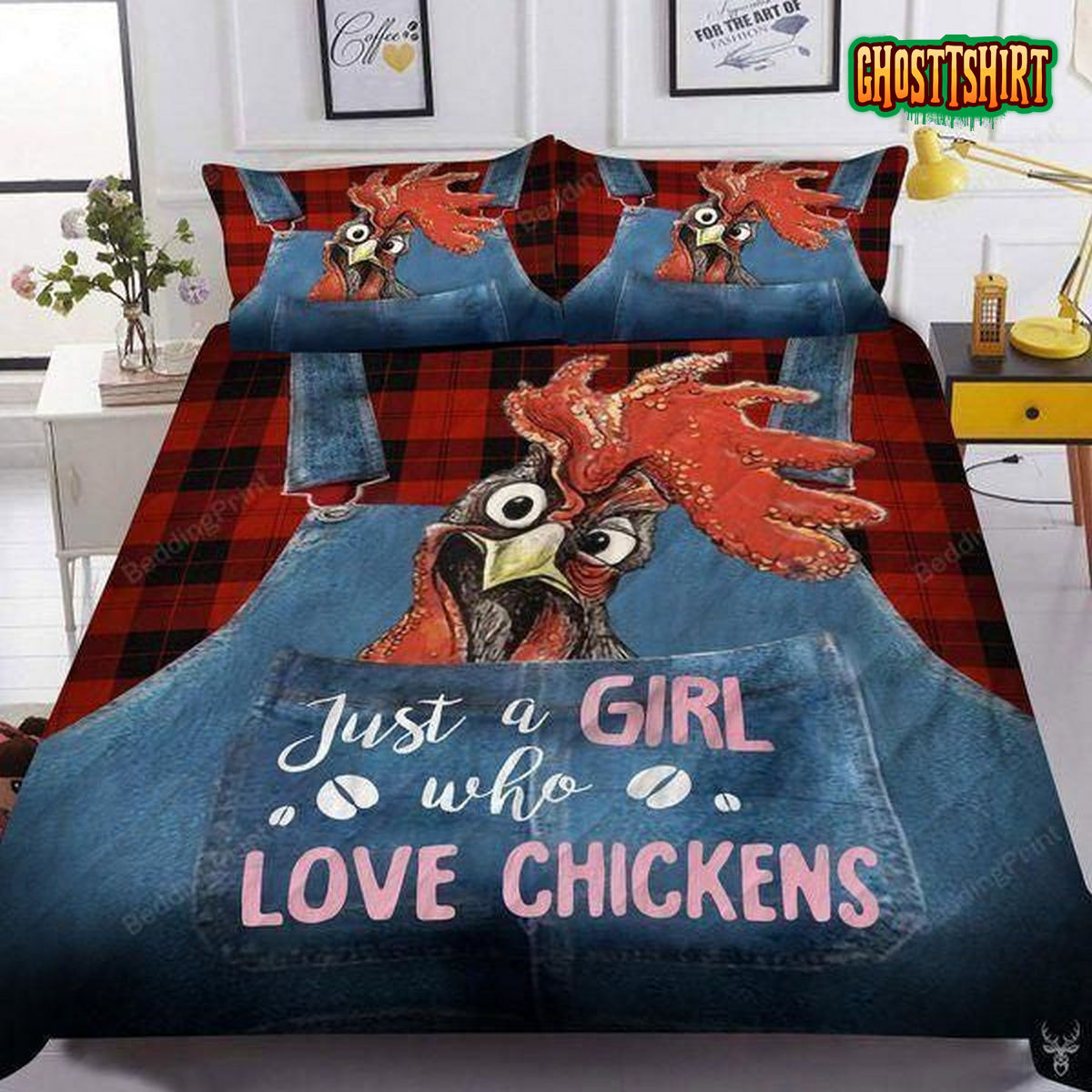 Chicken Just A Girl Who Love Chicken Bedding Set