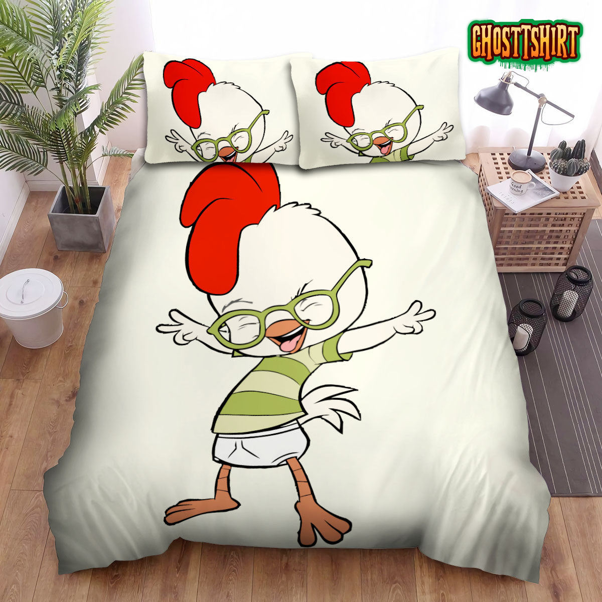 Chicken Little Having Fun Bed Sheets Spread Duvet Cover Bedding Set