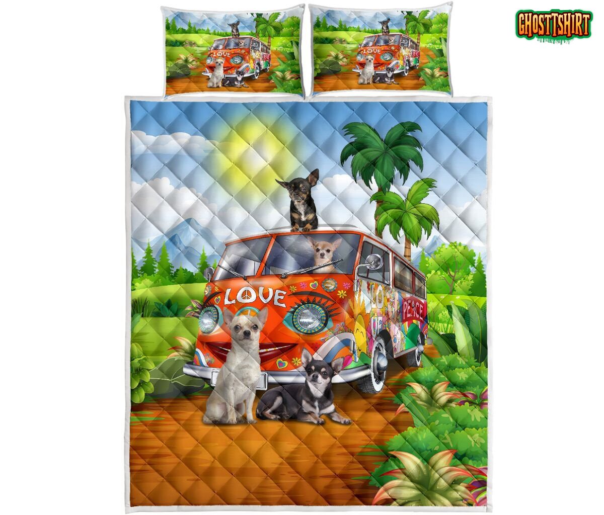 Chihuahua Hippie Bedding Set