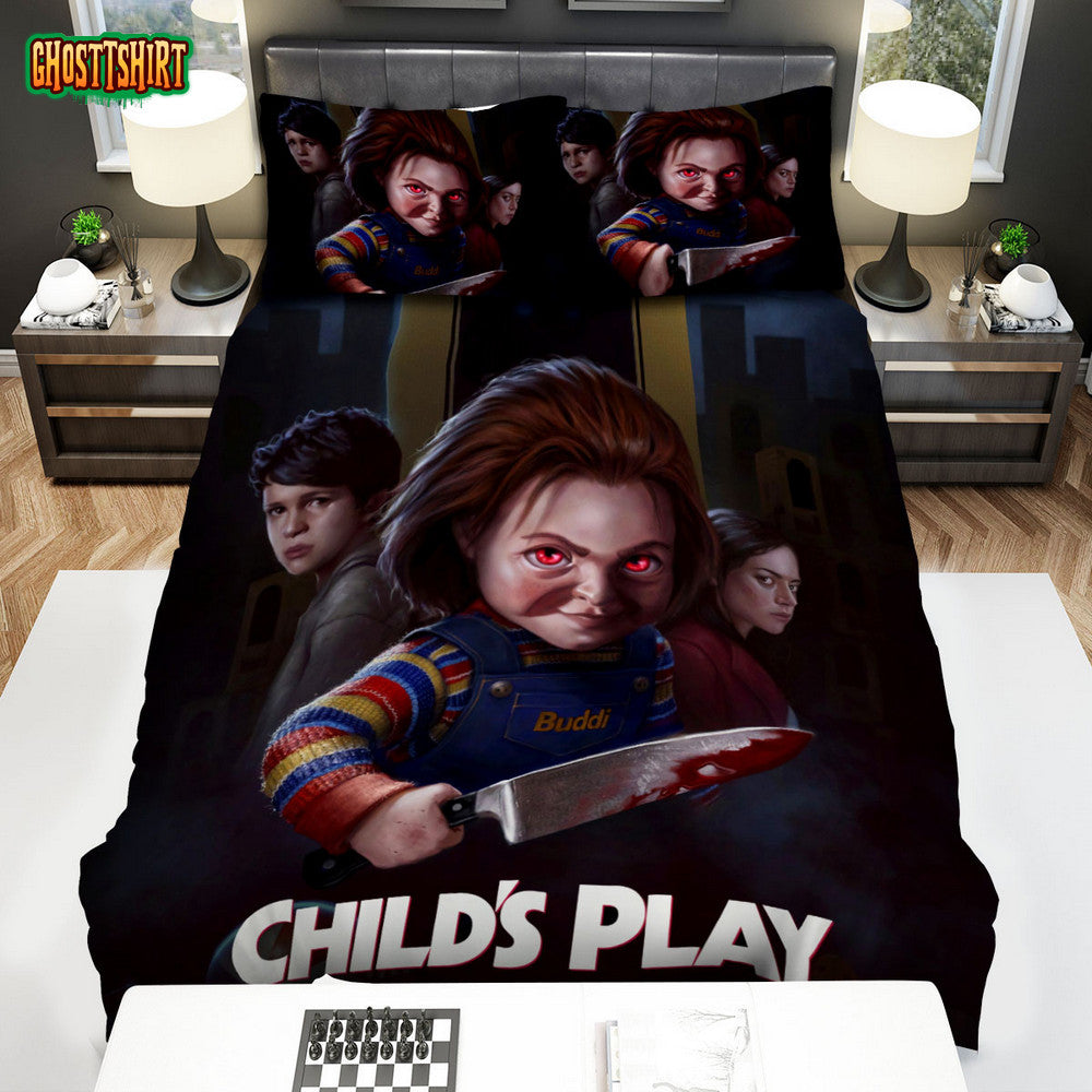 Child's Play (2019) Movie Poster Artwork 3 Bed Sheets Spread Comforter Duvet Cover Bedding Set