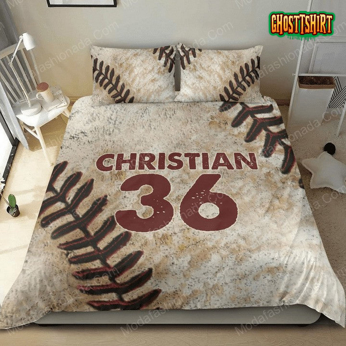 Christian 36 Baseball Sport Bedding Set