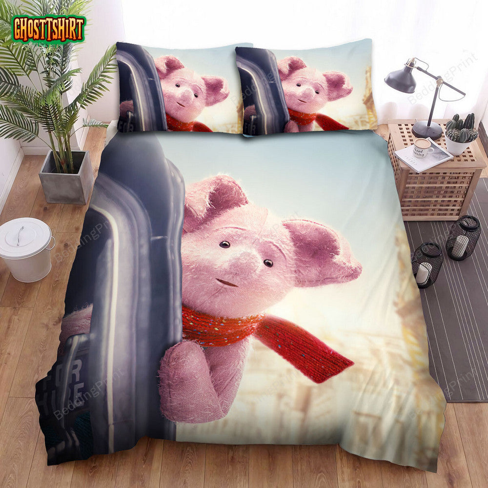 Christopher Robin (2018) Piglet Movie Poster Ver 2 Bed Sheets Duvet Cover Bedding Set