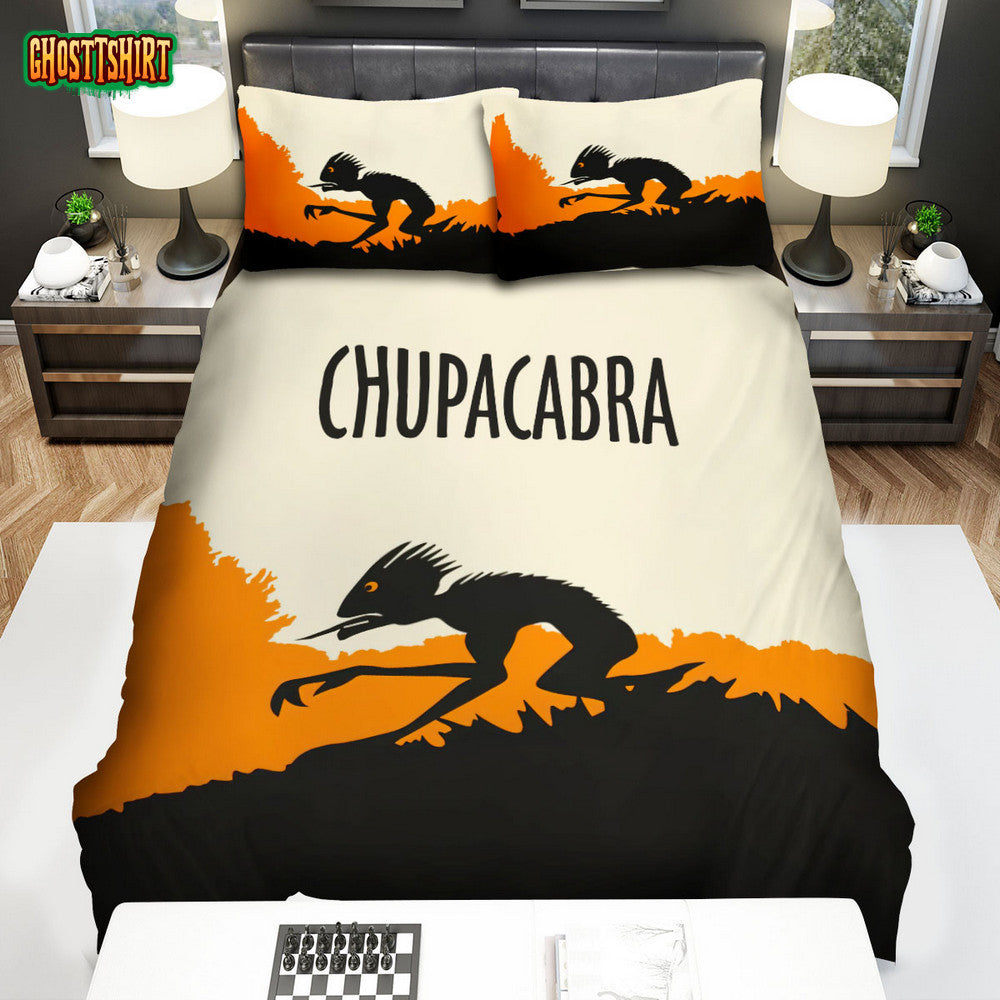 Chupacabra Minimal Poster Illustration Bed Sheets Spread Duvet Cover Bedding Set