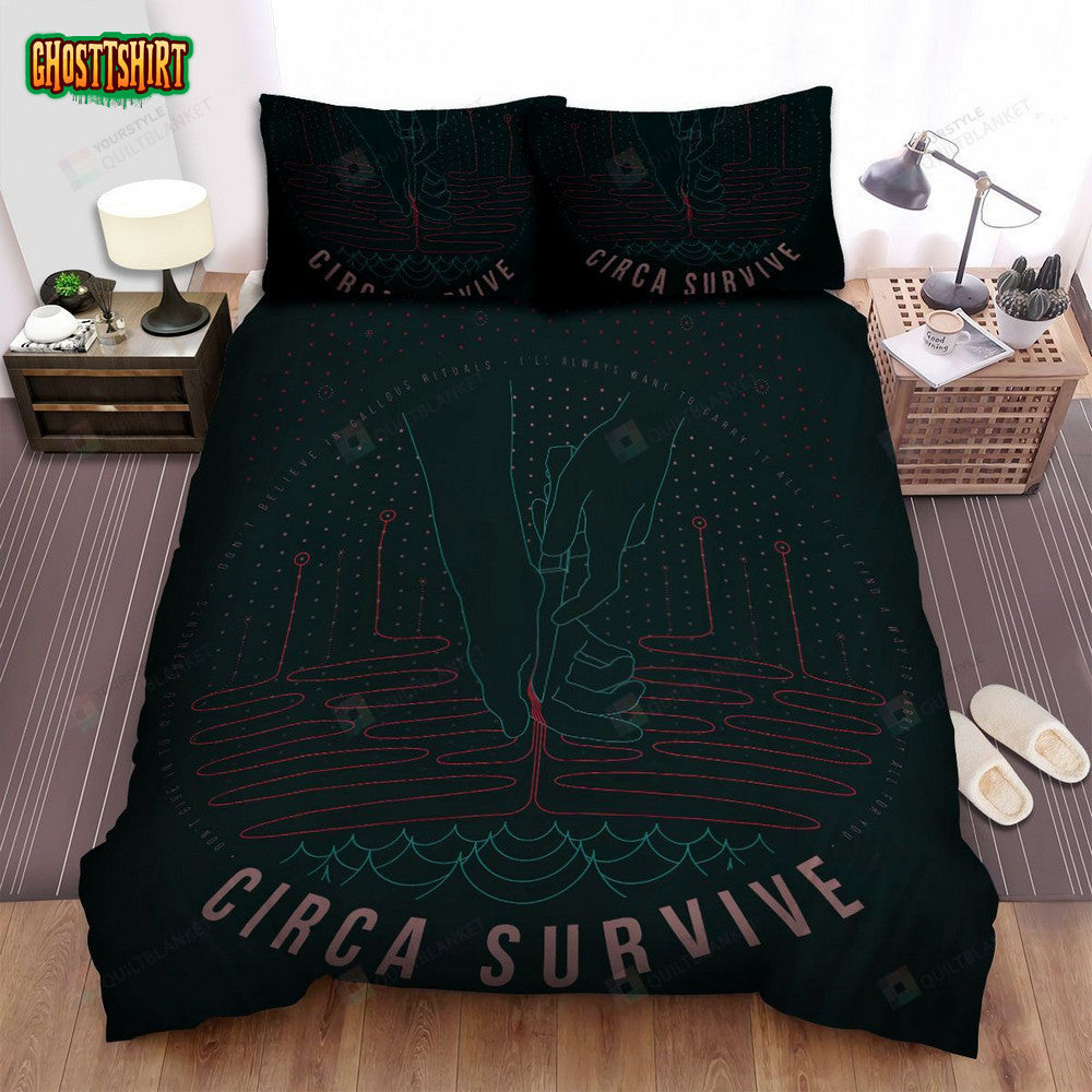 Circa Survive Band Blood Hand Art Bed Sheets Spread Comforter Duvet Cover Bedding Set