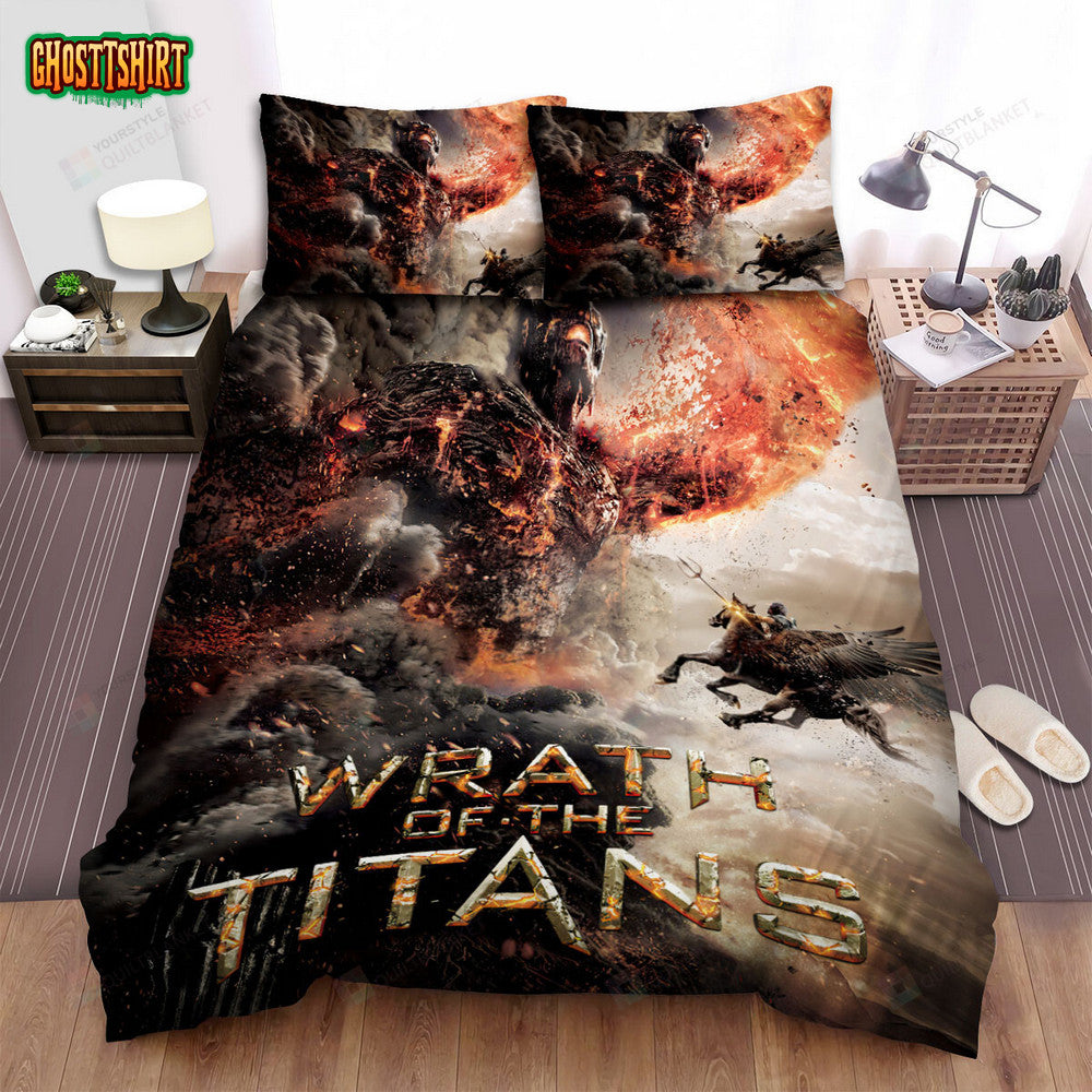 Clash Of The Titans (2010) Movie Fire Monster Bed Sheets Duvet Cover Bedding Set