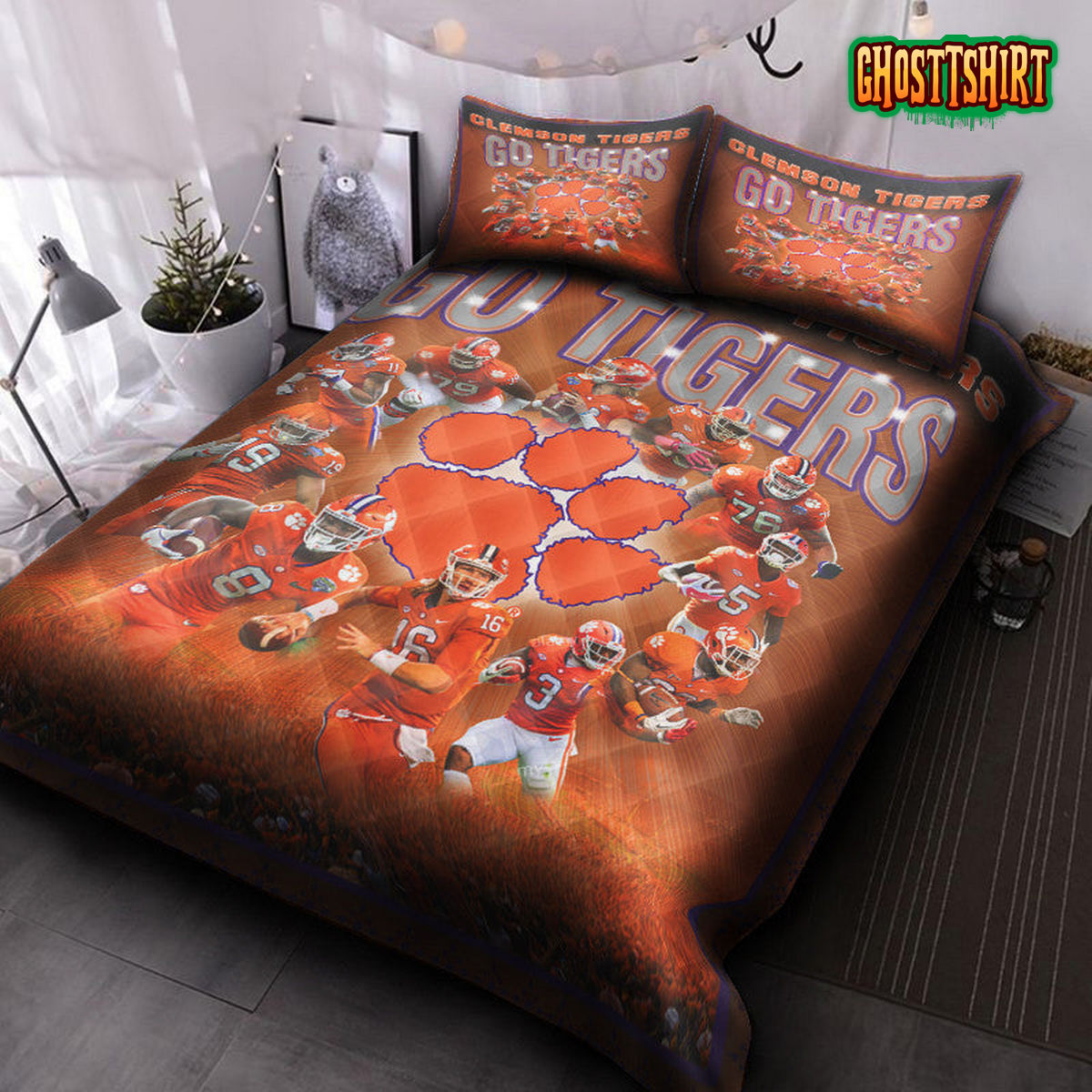Clemson Tigers V4 Quilt Bedding Set