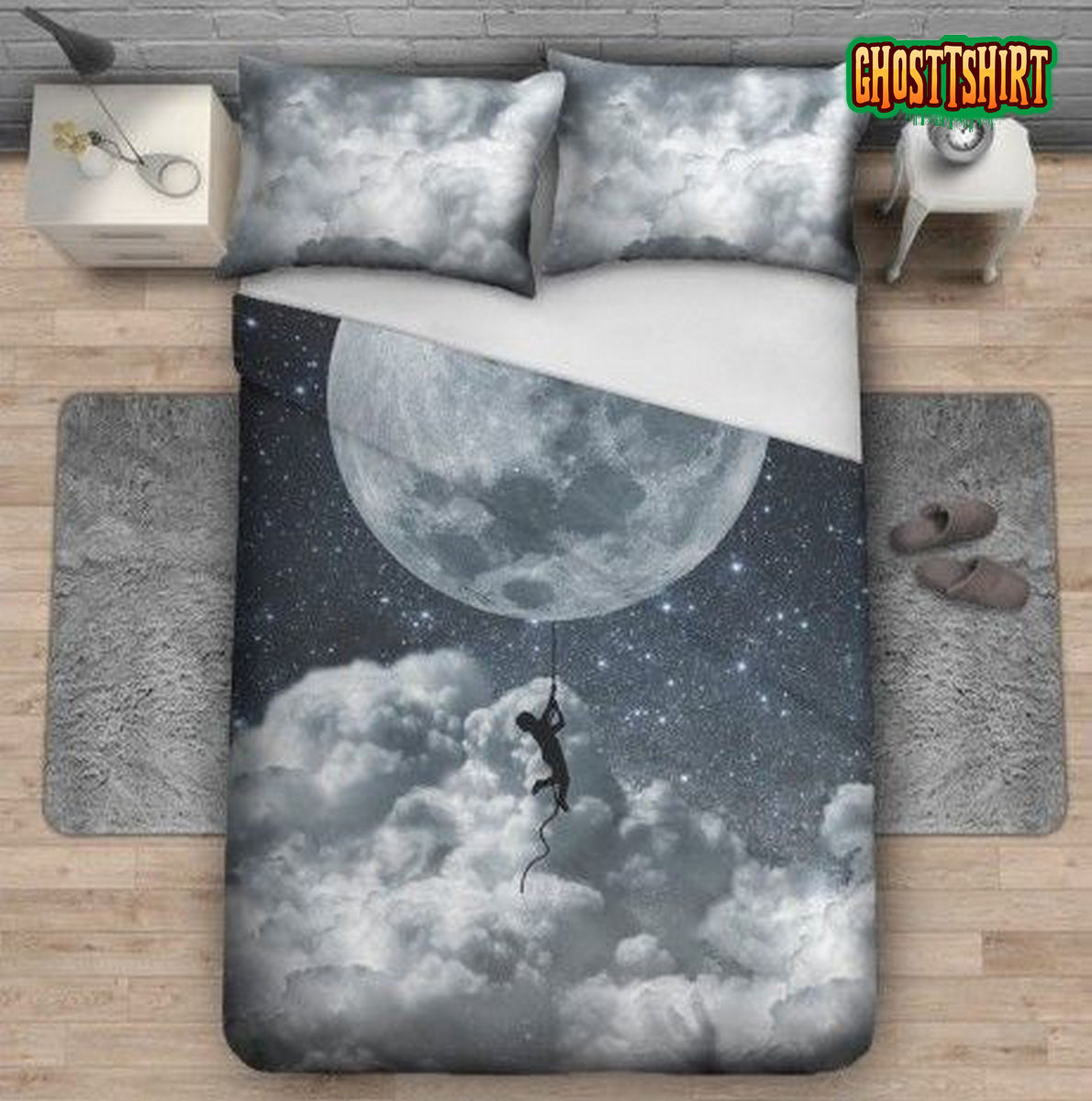 Climbing To The Moon Bed Sheets Duvet Cover Bedding Set