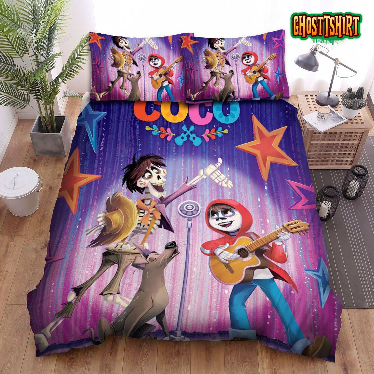 Coco Miguel And Hctor Performing On Stage Bed Sheets Duvet Cover Bedding Set